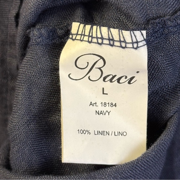 Baci Sleeveless Navy Dress with Pockets Women’s Size L - Picture 3 of 5